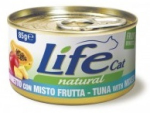 LIFE CAT TUNA with MIXED FRUITS - konservi kaķiem 6 x 85g